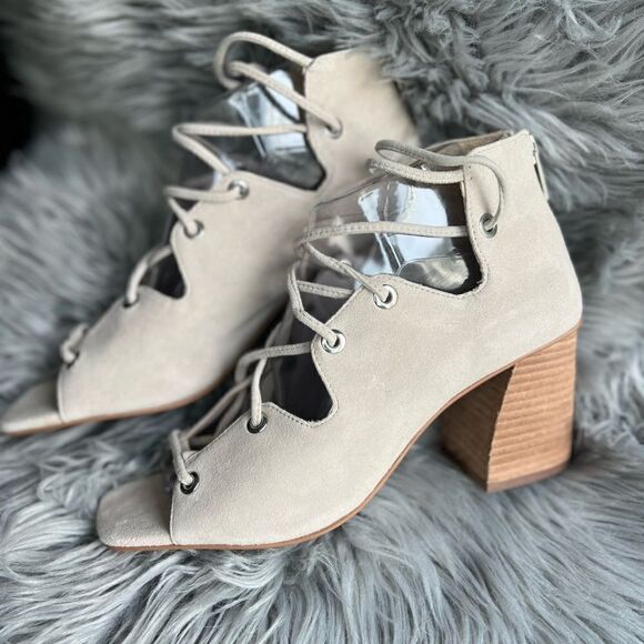 Vince Camuto Nahara sandal square peep toe wedge heels size 8 - Picture 7 of 13